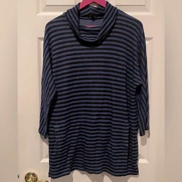 TALBOTS STRIPED COWL NECK TUNIC - Picture 7 of 10